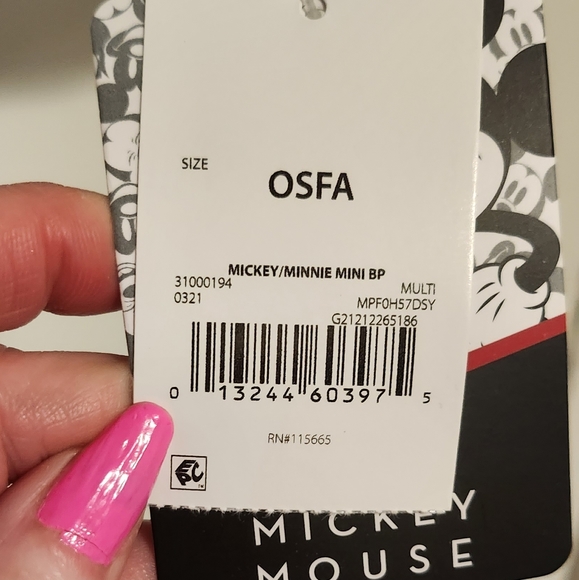 Bio world Disney Mini Backpack Mickey and Minnie 11.5" X 9" X 4.5" NWT - Picture 12 of 12